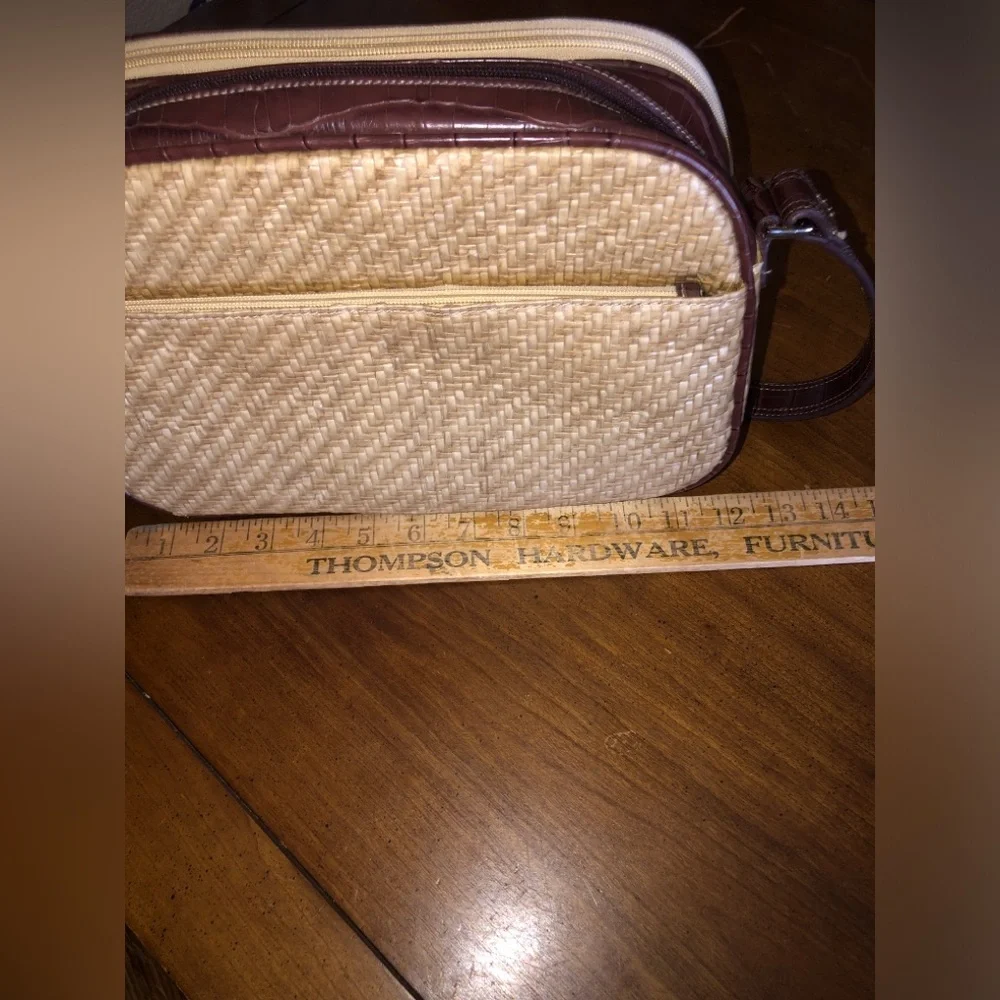 Vintage Liz Claiborne Faux Straw Shoulder Handbag crossbody purse - Picture 6 of 7